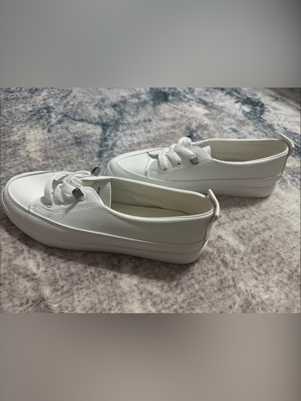 Women's White Low-Top Lace-Up Sneakers